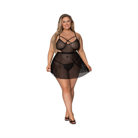 Magic Silk Girl Next Door Babydoll & Panty Black Queen Size - Zateo Joy