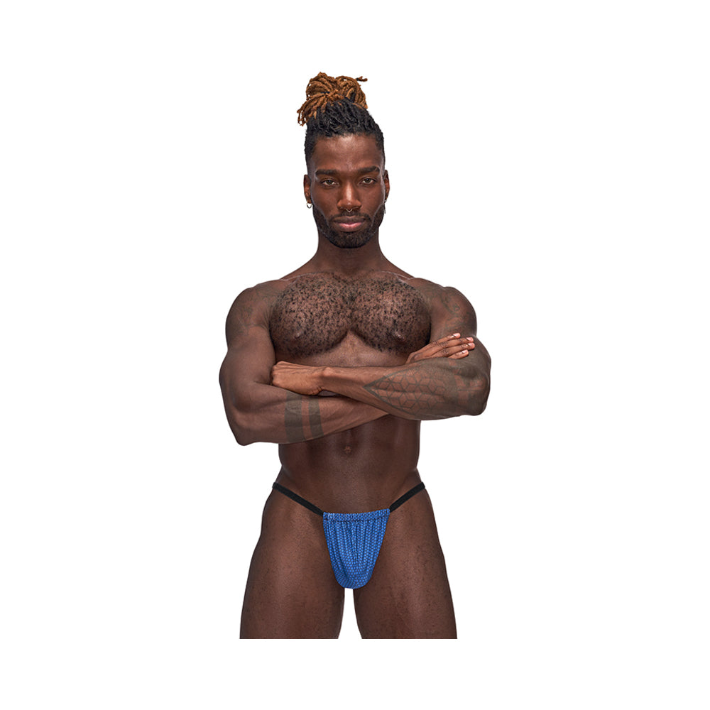 Male Power Sexagon Posing Strap Royal O/S - Zateo Joy