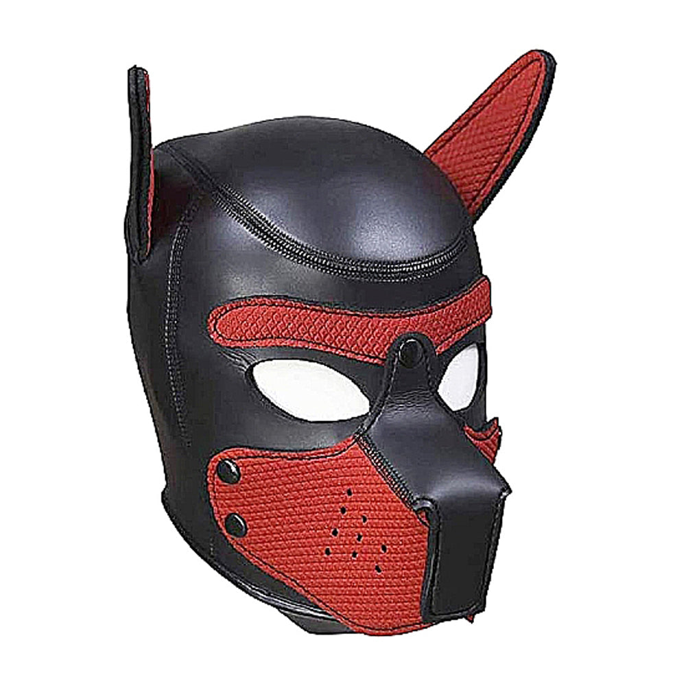 Ouch! Puppy Play Neoprene Puppy Hood Black/Red - Zateo Joy