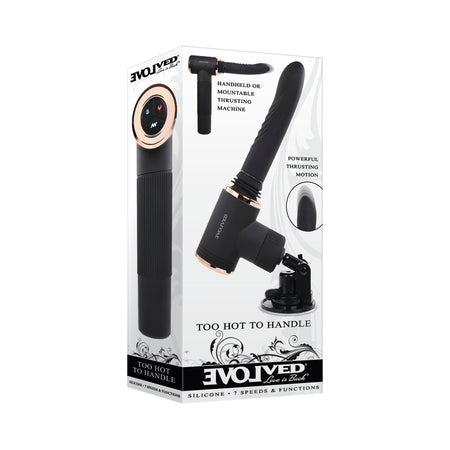 Evolved Too Hot To Handle Rechargeable Silicone Thrusting Sex Machine Black - Zateo Joy