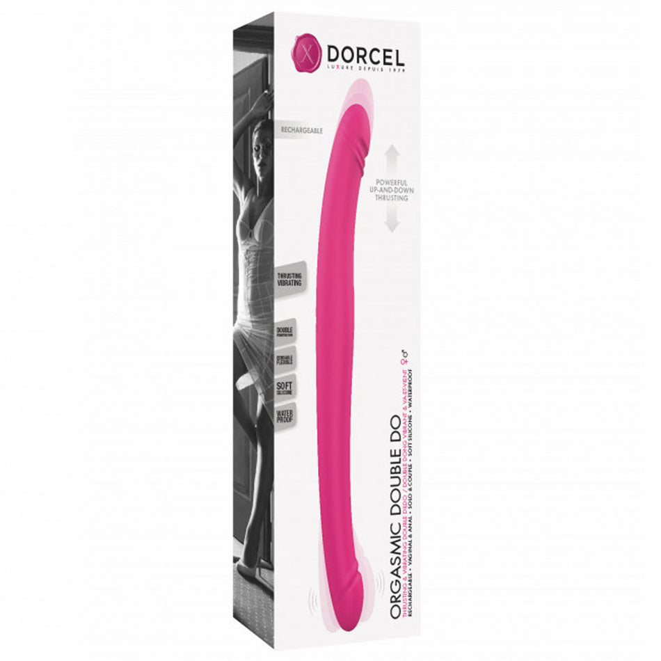 Dorcel Orgasmic Double Do Rechargeable Thrusting & Vibrating Double Dildo Pink - Zateo Joy