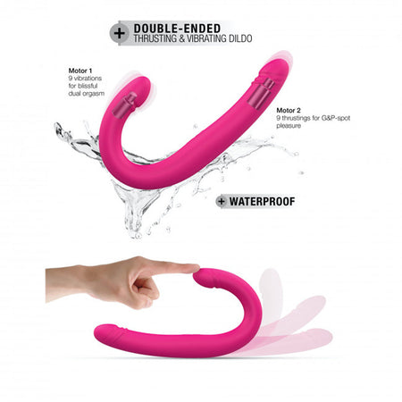 Dorcel Orgasmic Double Do Rechargeable Thrusting & Vibrating Double Dildo Pink - Zateo Joy