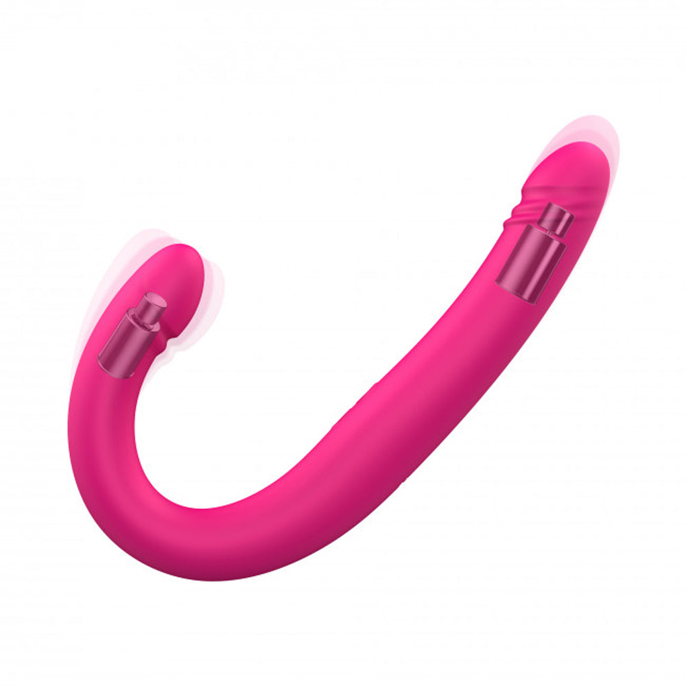 Dorcel Orgasmic Double Do Rechargeable Thrusting & Vibrating Double Dildo Pink - Zateo Joy