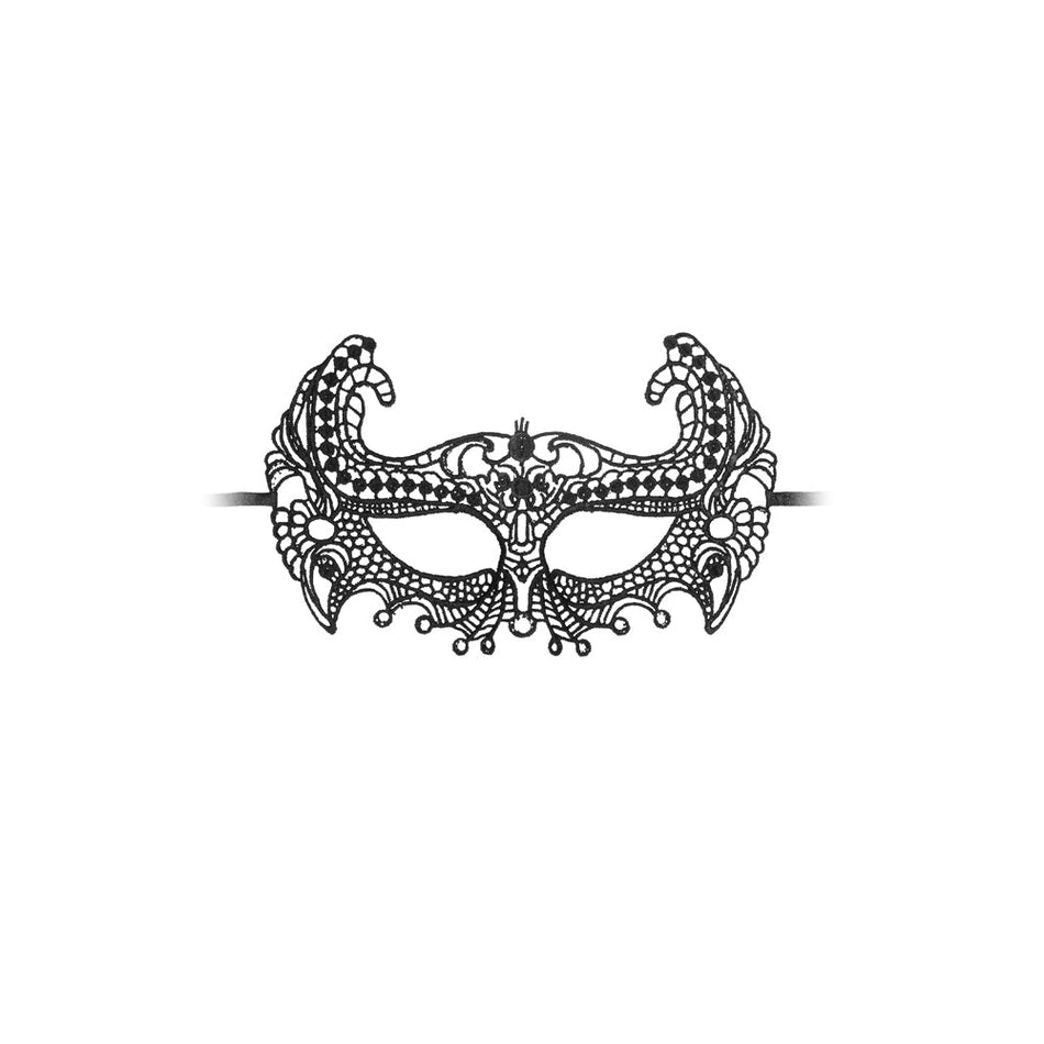 Ouch! Black & White Empress Lace Eye Mask Black - Zateo Joy