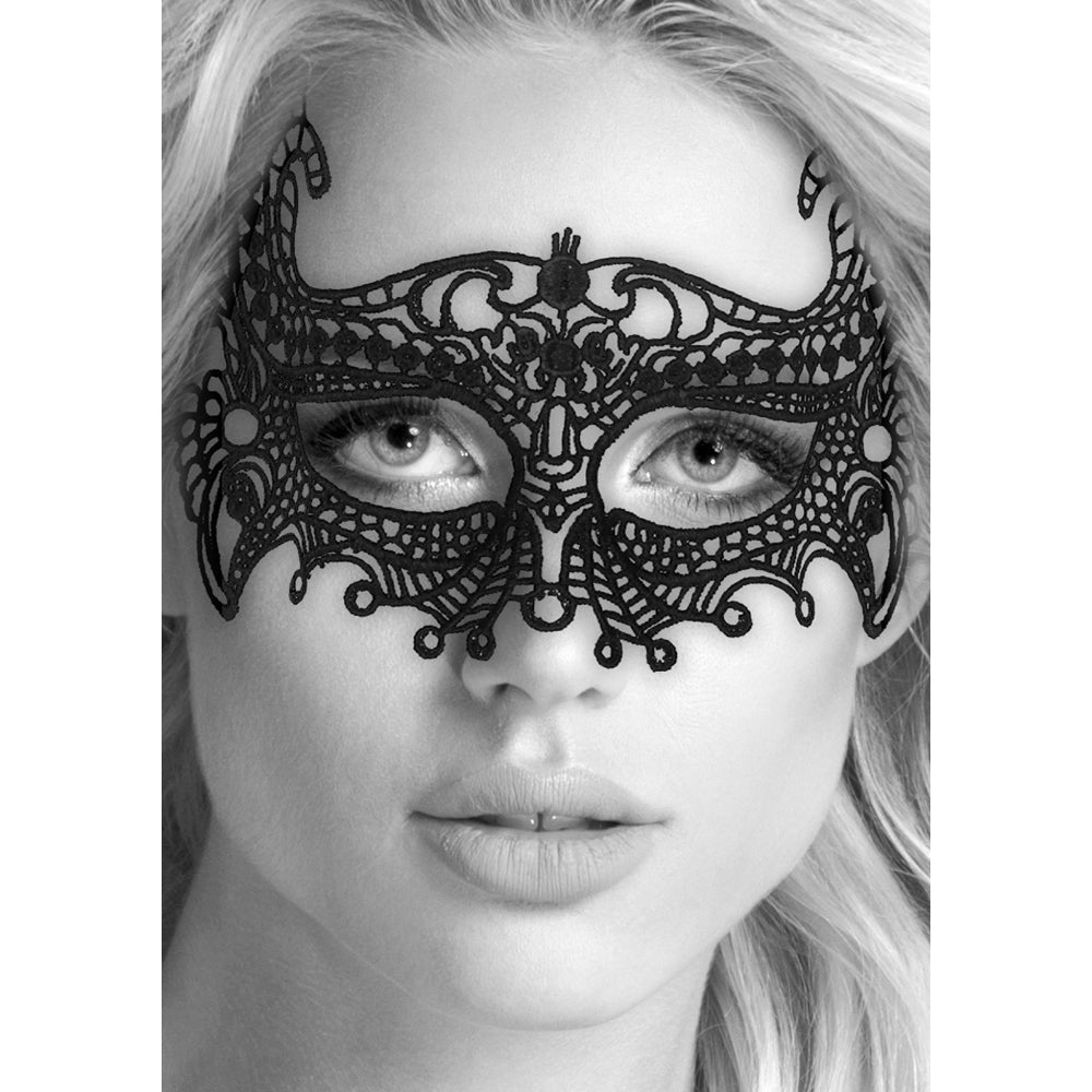 Ouch! Black & White Empress Lace Eye Mask Black - Zateo Joy