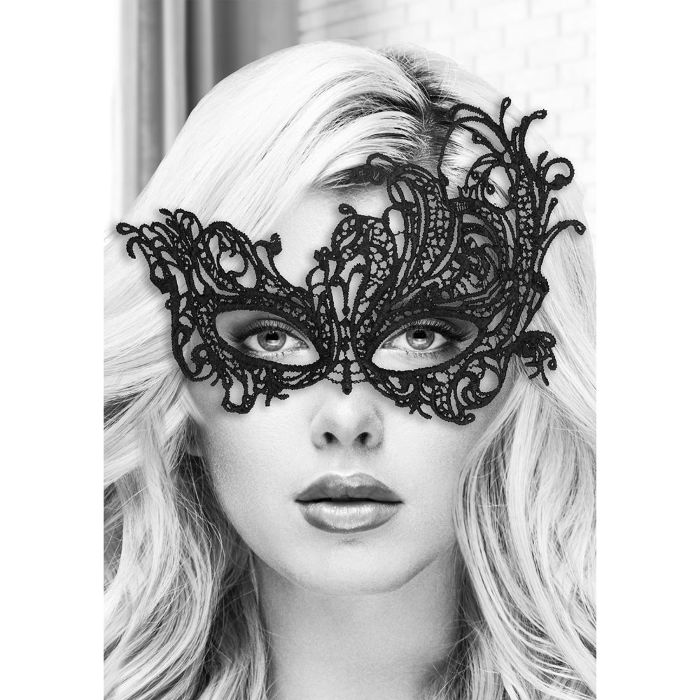 Ouch! Black & White Royal Lace Eye Mask Black - Zateo Joy