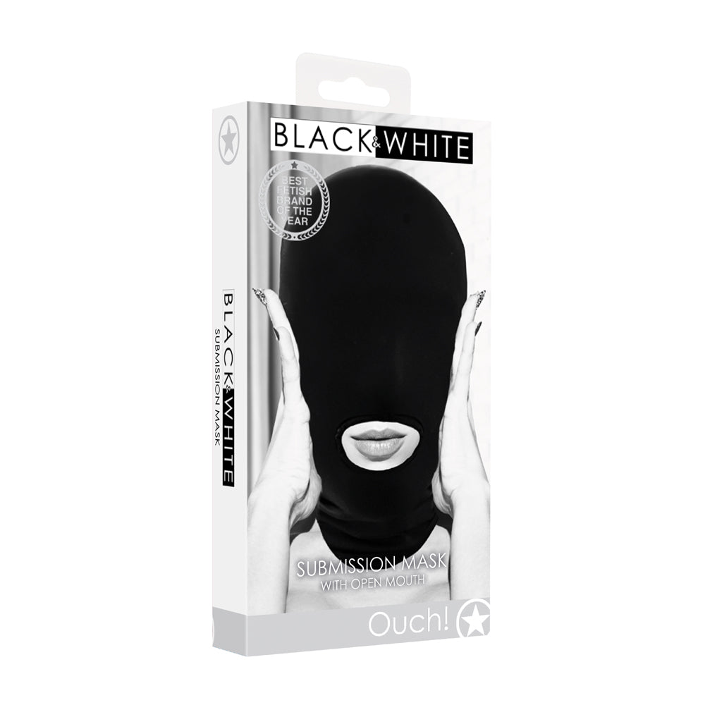 Ouch! Black & White Subversion Mask With Open Mouth And Eye Black - Zateo Joy