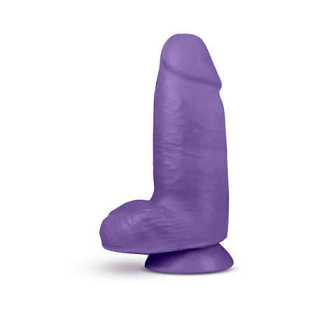 Blush Au Naturel Bold Chub 10 in. Posable Dual Density Dildo with Balls & Suction Cup Purple - Zateo Joy