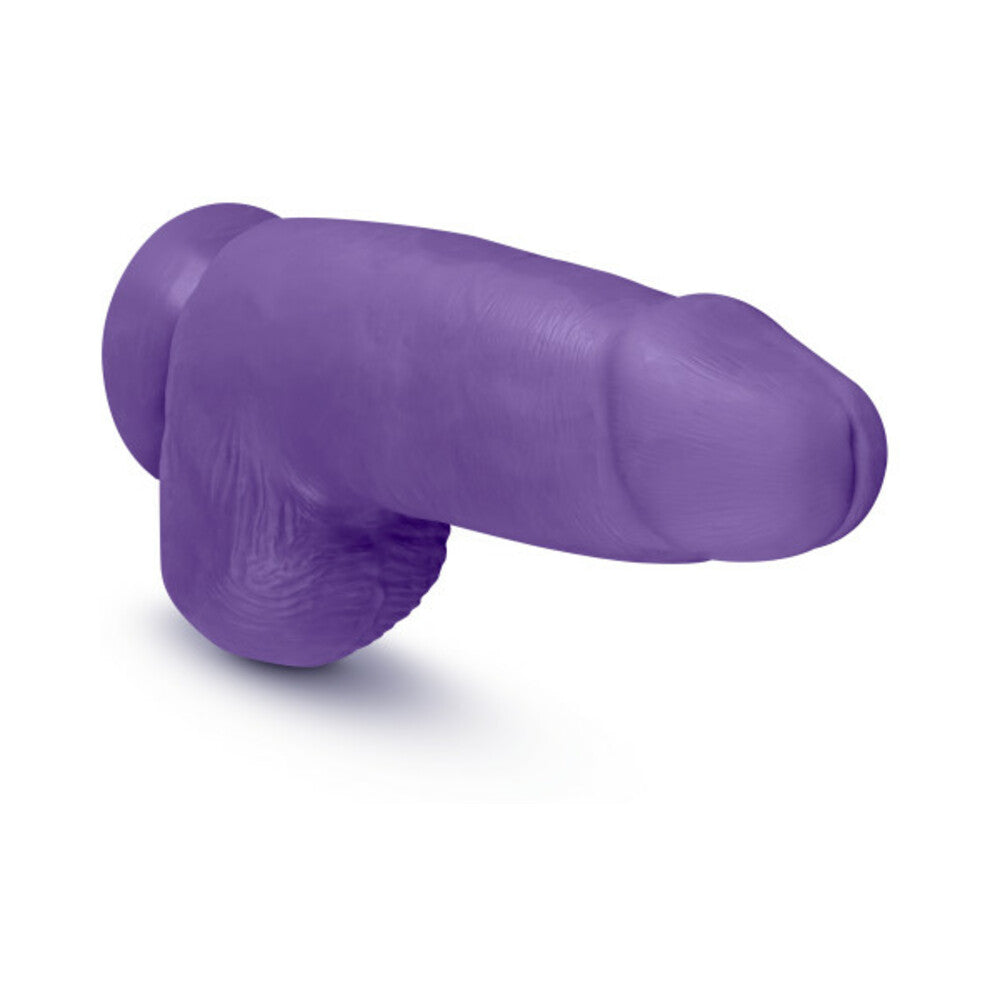 Blush Au Naturel Bold Chub 10 in. Posable Dual Density Dildo with Balls & Suction Cup Purple - Zateo Joy
