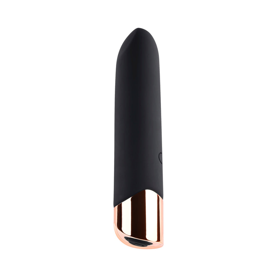 Gender X The Gold Standard Rechargeable Silicone Bullet Vibrator Black/Gold - Zateo Joy