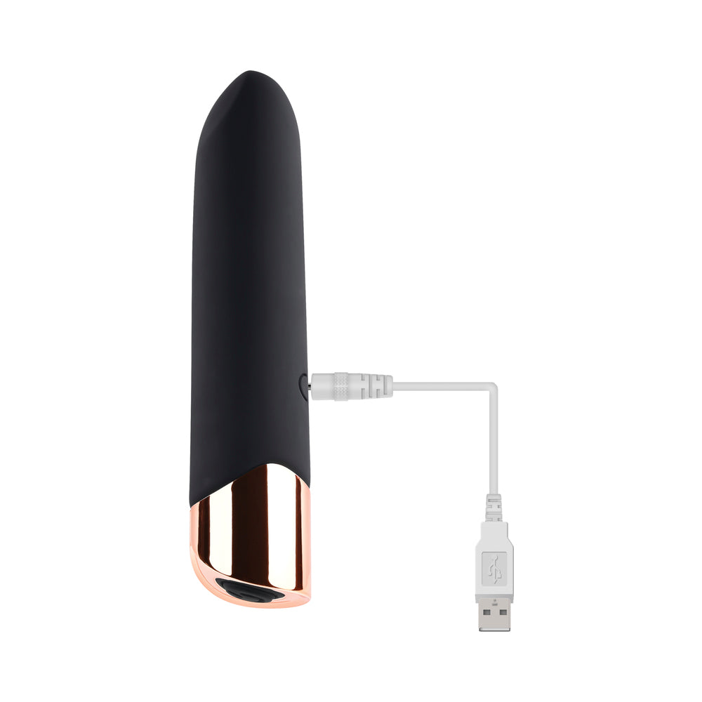 Gender X The Gold Standard Rechargeable Silicone Bullet Vibrator Black/Gold - Zateo Joy