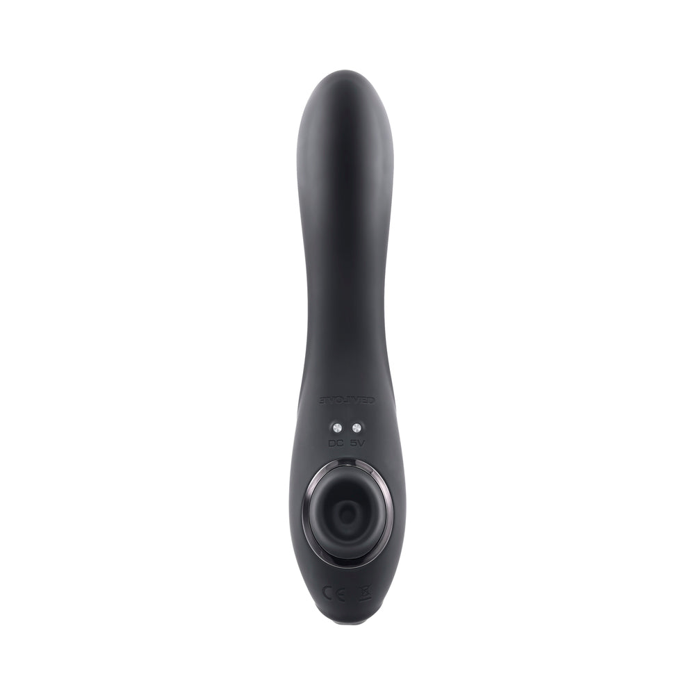 Evolved Rabbit Hole 3-in-1 Rechargeable Triple Stimulation Silicone Suction Vibrator Black - Zateo Joy