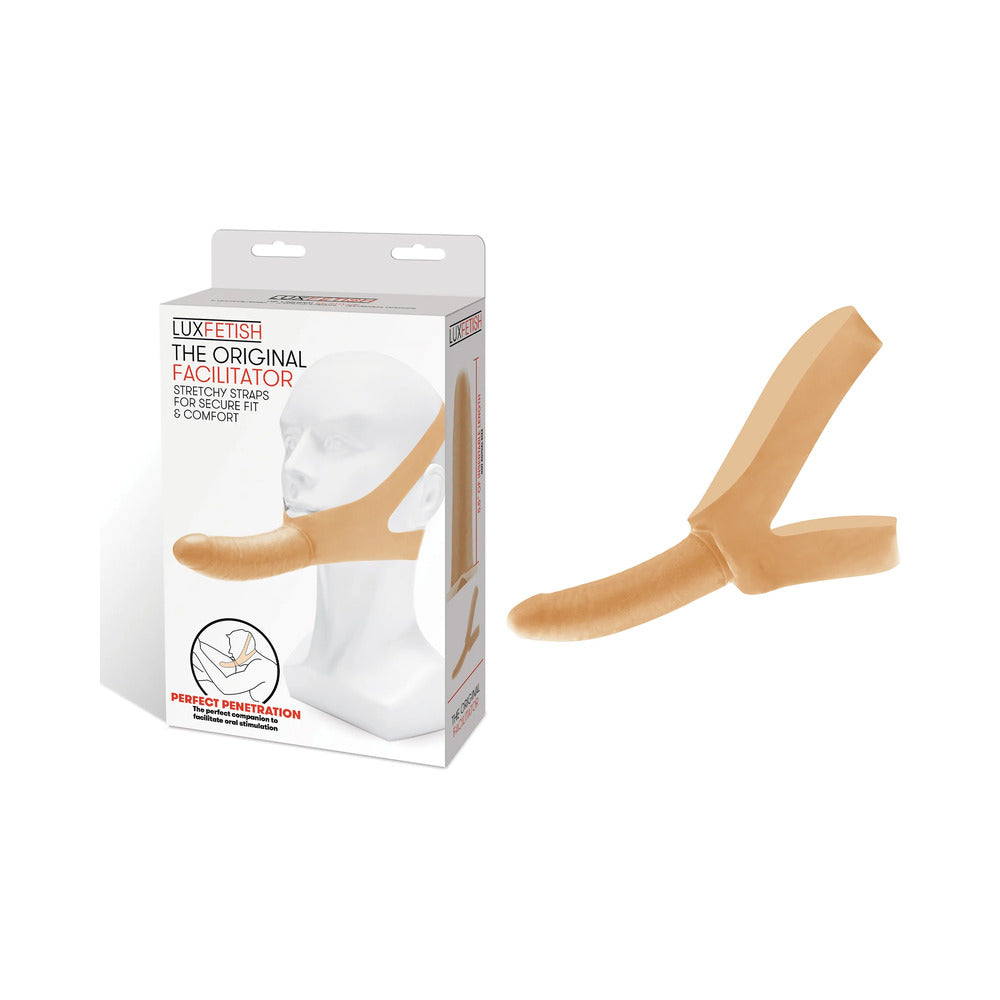 Lux Fetish The Original Facilitator Chin Strap-On Cream - Zateo Joy