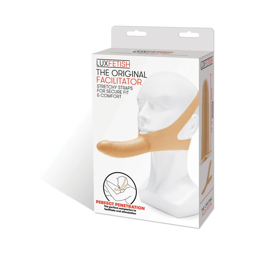 Lux Fetish The Original Facilitator Chin Strap-On Cream - Zateo Joy