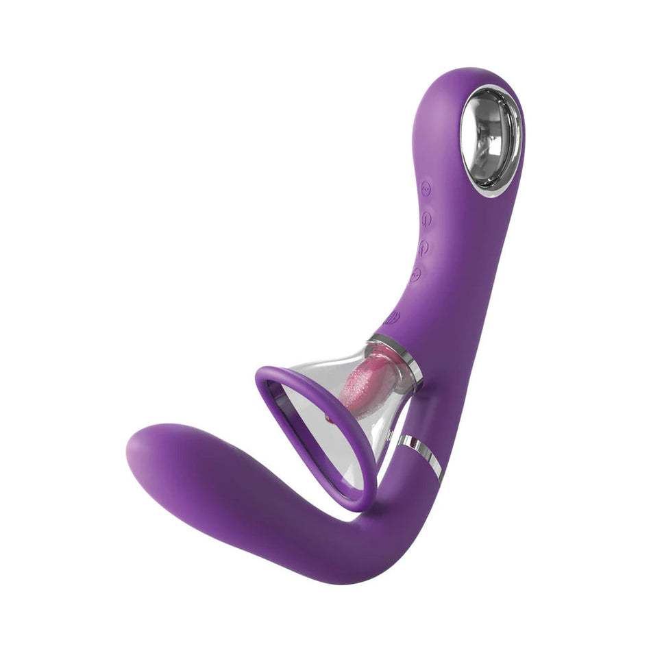 Fantasy For Her Her Ultimate Pleasure Pro Rechargeable Silicone Flicking Suction Dual Stimulator - Zateo Joy