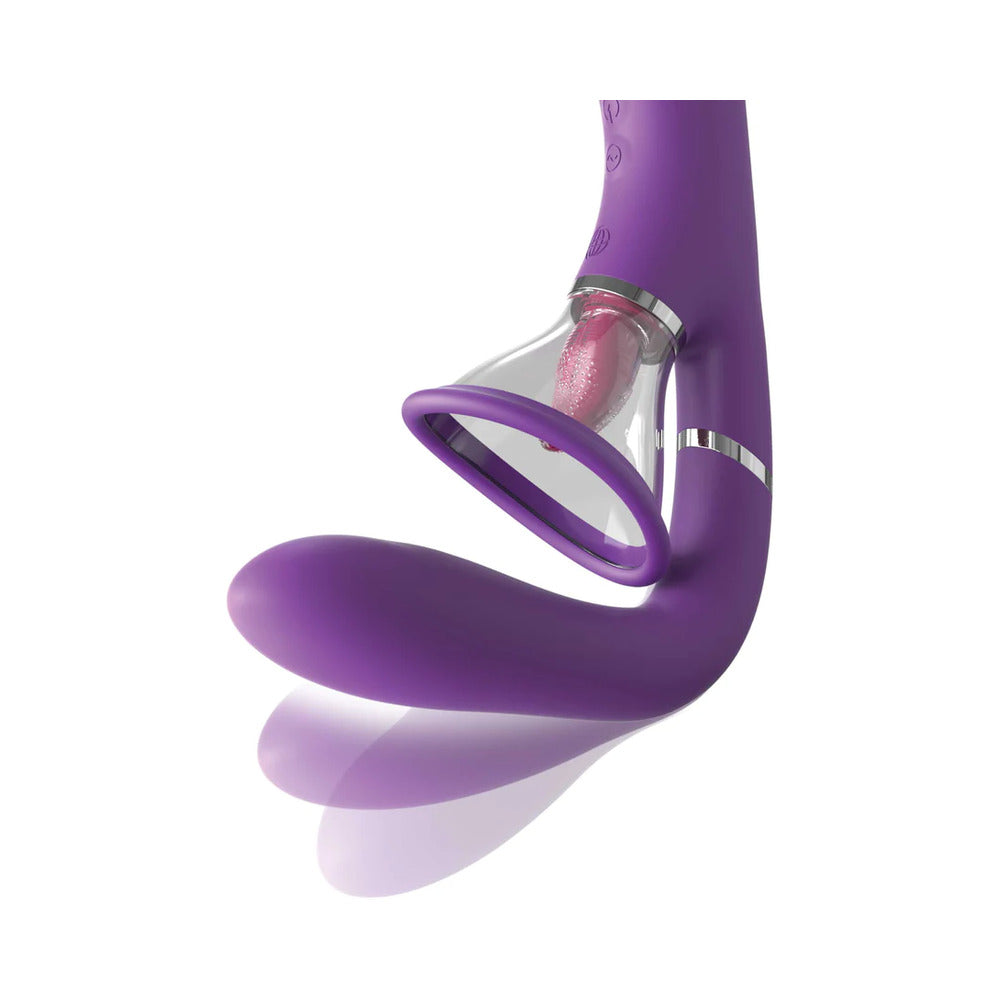 Fantasy For Her Her Ultimate Pleasure Pro Rechargeable Silicone Flicking Suction Dual Stimulator - Zateo Joy