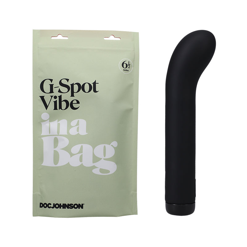Doc Johnson G-Spot Vibe In A Bag Rechargeable Silicone Vibrator Black - Zateo Joy