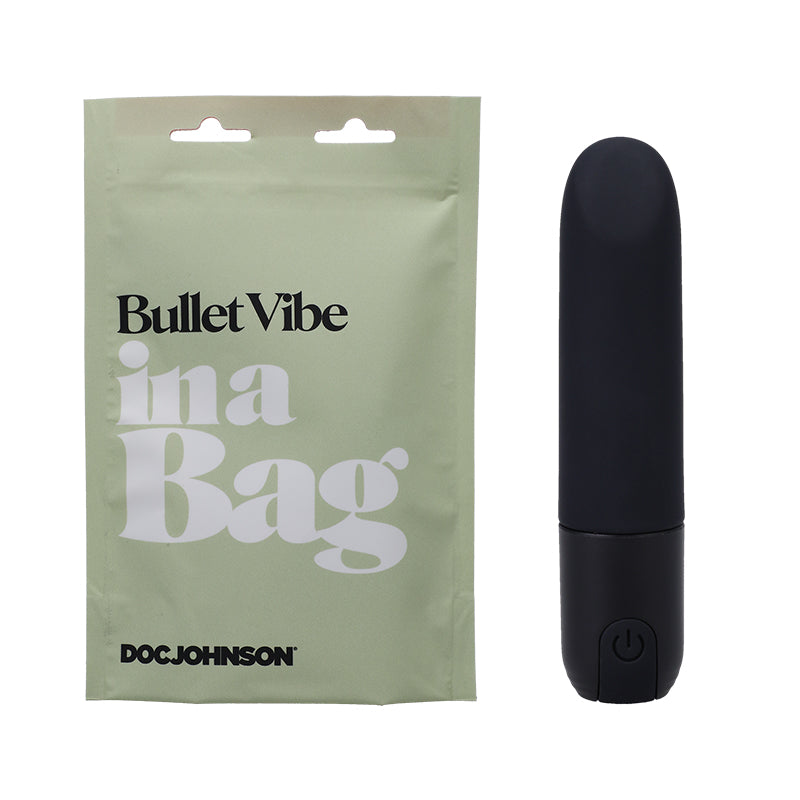 Doc Johnson Bullet Vibe In A Bag Rechargeable Silicone Vibrator Black - Zateo Joy