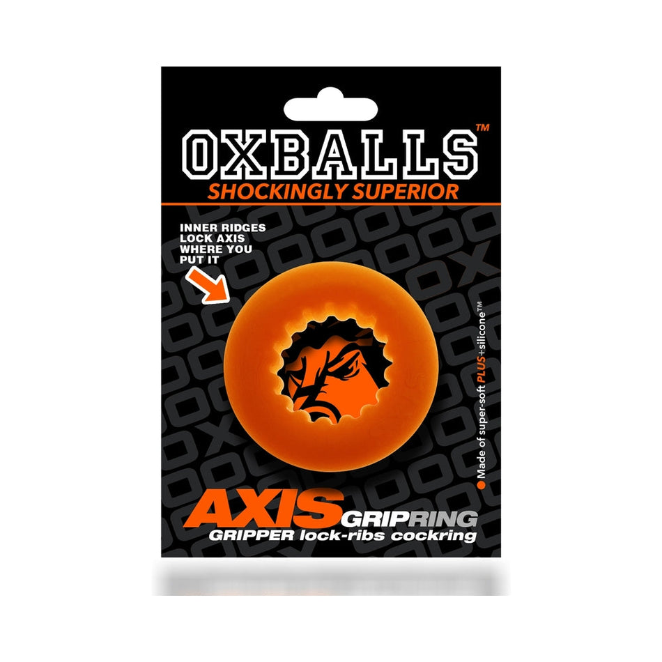 Oxballs Axis Rib Griphold Cockring Orange Ice - Zateo Joy