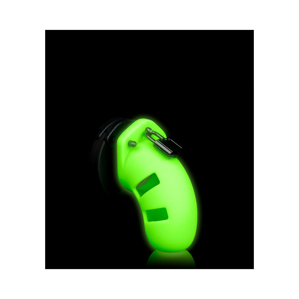 Ouch! Glow in the Dark 3.5 in. Silicone Cock Cage Neon Green - Zateo Joy