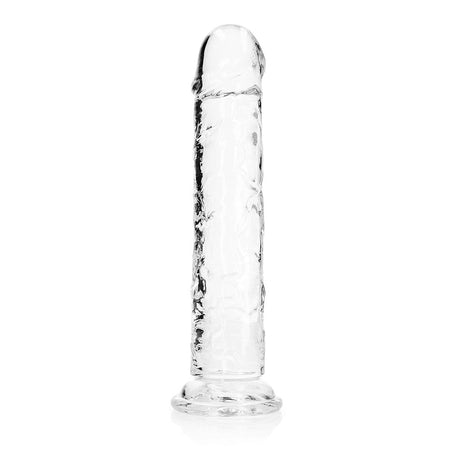 RealRock Crystal Clear Straight 11 in. Dildo Without Balls Clear - Zateo Joy