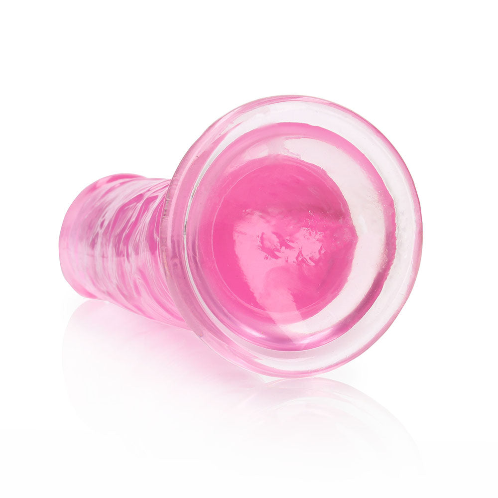 RealRock Crystal Clear Straight 11 in. Dildo Without Balls Pink - Zateo Joy