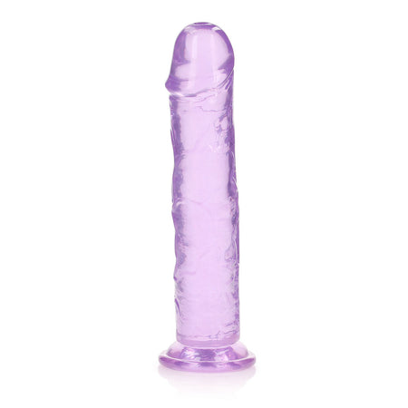 RealRock Crystal Clear Straight 11 in. Dildo Without Balls Purple - Zateo Joy