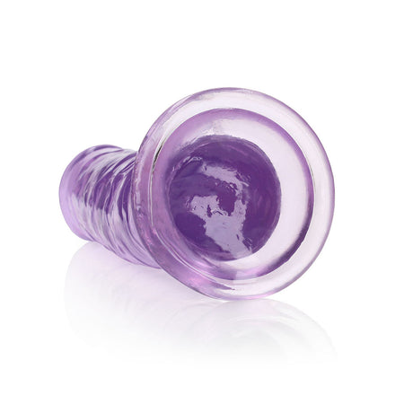 RealRock Crystal Clear Straight 11 in. Dildo Without Balls Purple - Zateo Joy