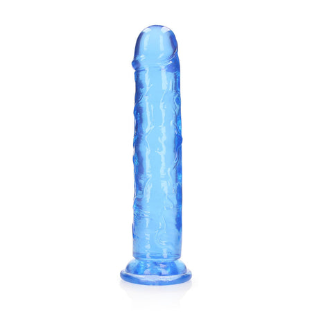 RealRock Crystal Clear Straight 11 in. Dildo Without Balls Blue - Zateo Joy