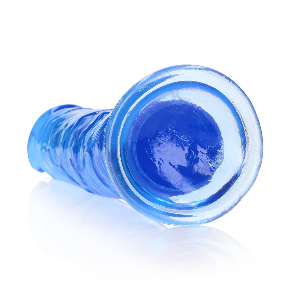 RealRock Crystal Clear Straight 11 in. Dildo Without Balls Blue - Zateo Joy