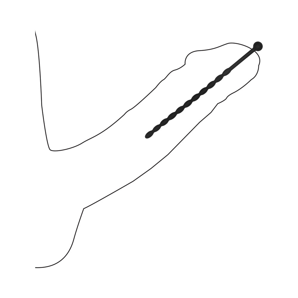 Ouch! Urethral Sounding Beginners Silicone Plug Set Black 8 mm / 10 mm - Zateo Joy