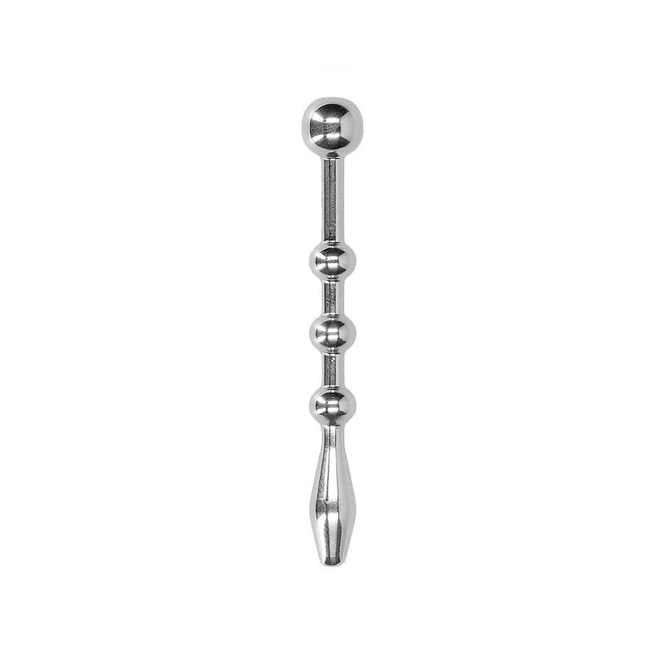 Ouch! Urethral Sounding Beaded Stainless Steel Plug 6 mm - Zateo Joy