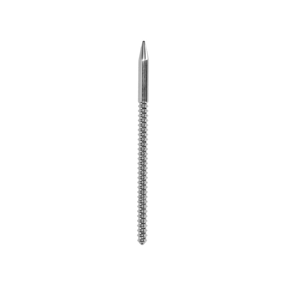 Ouch! Urethral Sounding Ribbed Stainless Steel Dilator 7.7 mm - Zateo Joy