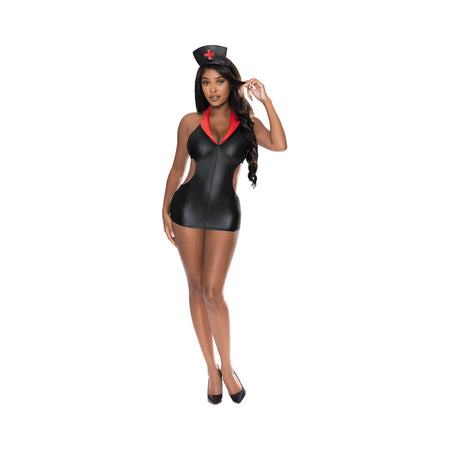 Magic Silk Dress Up Night Nurse Costume Black L/XL - Zateo Joy