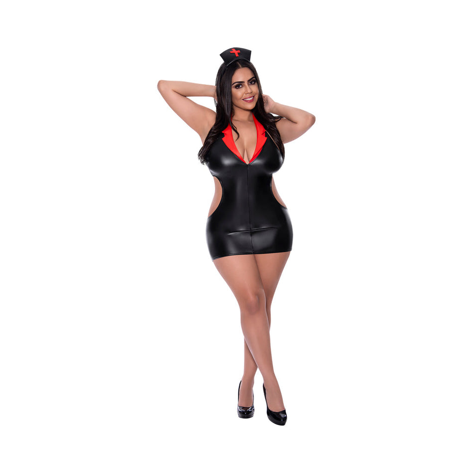 Magic Silk Dress Up Night Nurse Costume Black Queen Size - Zateo Joy