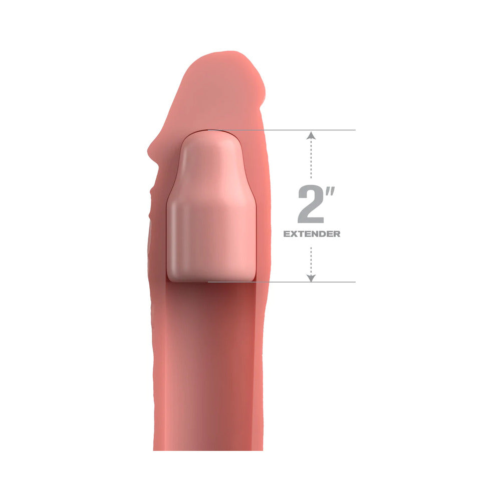 Fantasy X-tensions Elite 6 in. Silicone Extension with Strap & 2 in. Extender Beige - Zateo Joy