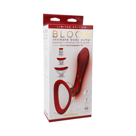 Bloom Intimate Body Pump Limited Edition Red Vibrating 4-In-1 Interchangeable Set - Zateo Joy