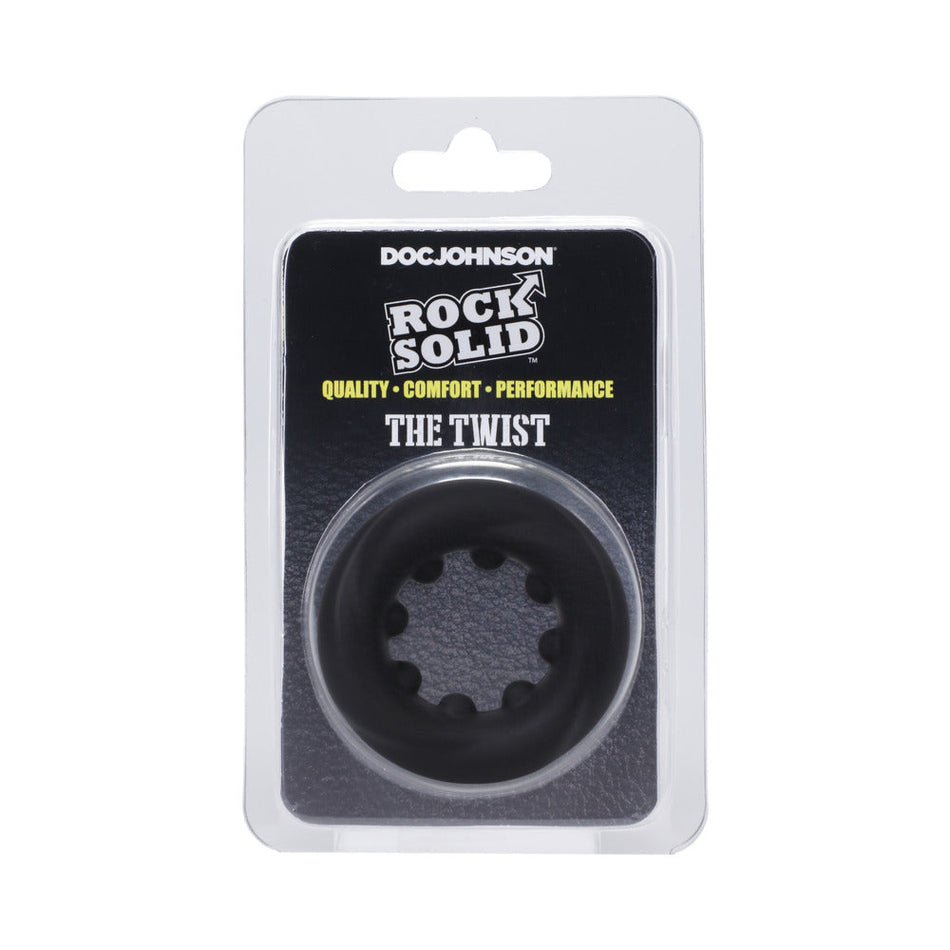 Rock Solid The Twist Silicone C-Ring Black - Zateo Joy