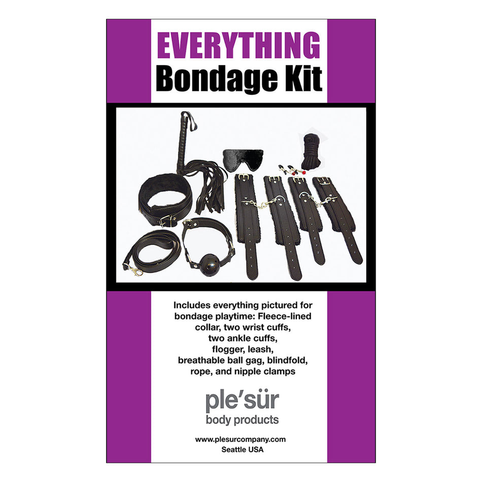 Ple'sur 12-Piece Everything Bondage Kit Black - Zateo Joy