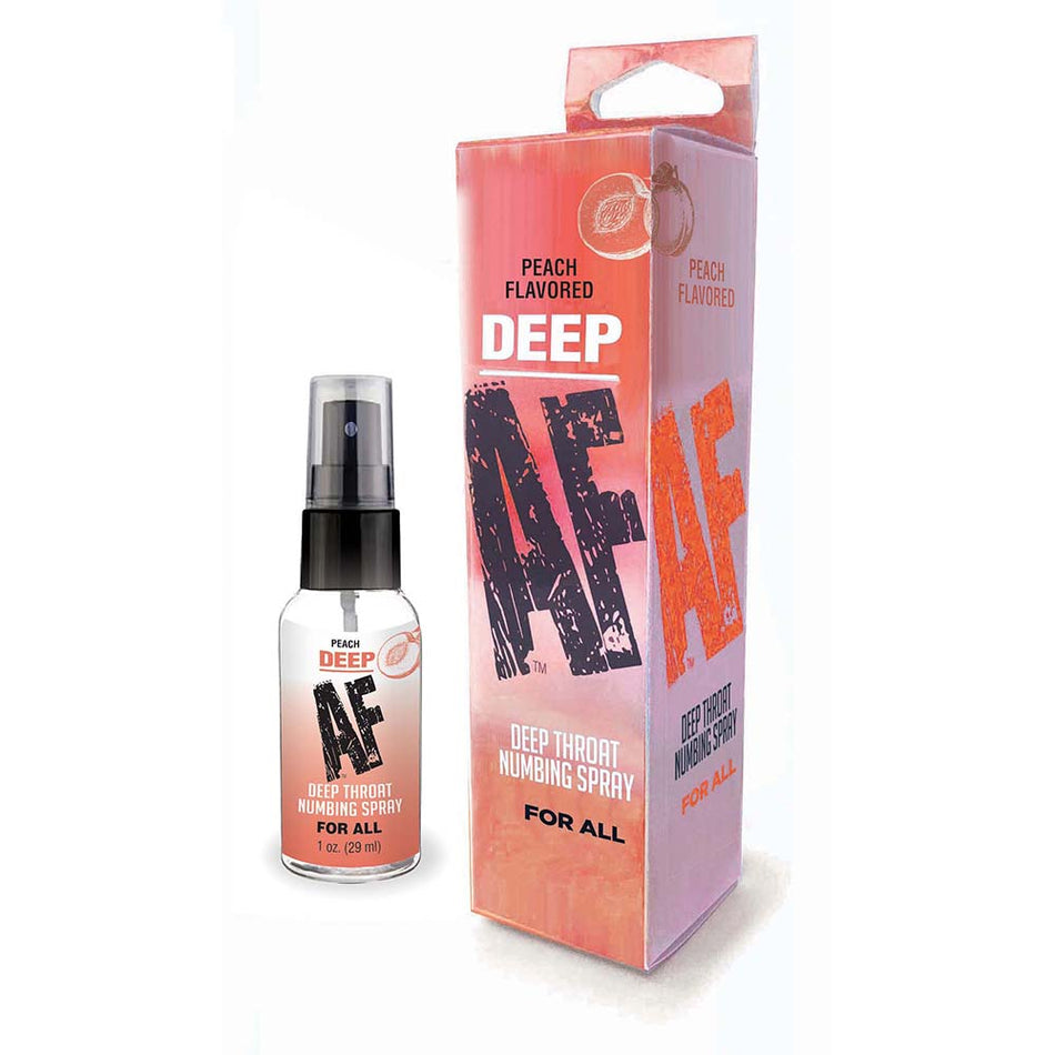 Deep AF Peach Flavored Deep Throat Numbing Spray 1 oz. - Zateo Joy