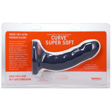 Tantus Curve 6.5 in. Dildo Medium-Firm Sapphire - Zateo Joy