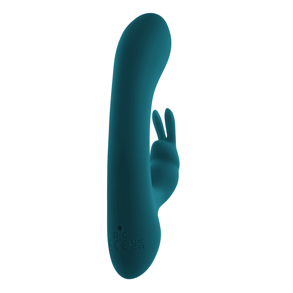 Playboy Lil Rabbit Rechargeable Silicone Dual Stimulation Vibrator Deep Teal - Zateo Joy