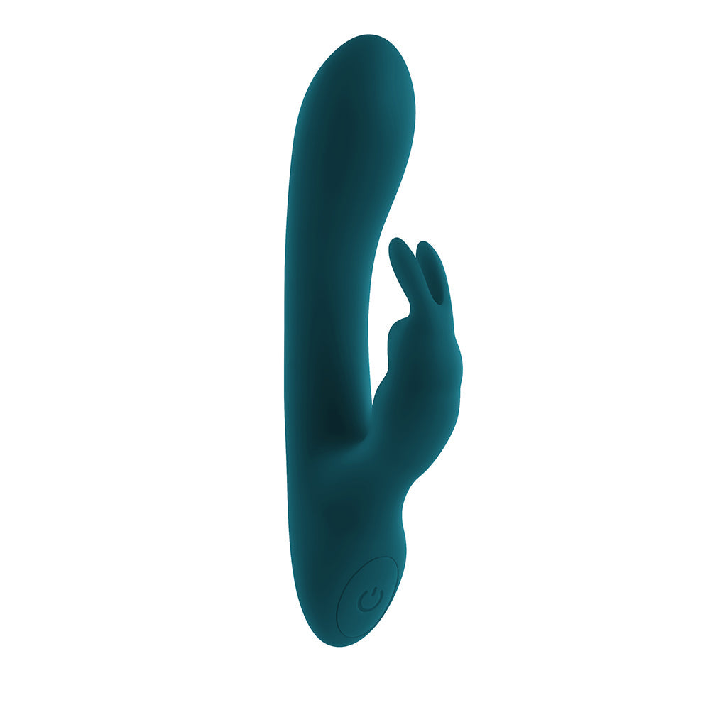 Playboy Lil Rabbit Rechargeable Silicone Dual Stimulation Vibrator Deep Teal - Zateo Joy