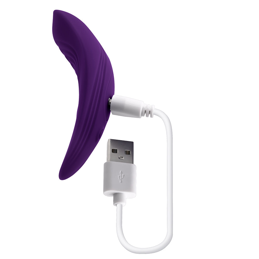 Playboy Our Little Secret Rechargeable Remote Controlled Silicone Underwear Vibrator Acai - Zateo Joy