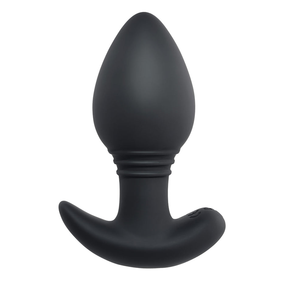 Playboy Plug & Play Rechargeable Remote Controlled Vibrating Silicone Anal Plug Navy - Zateo Joy