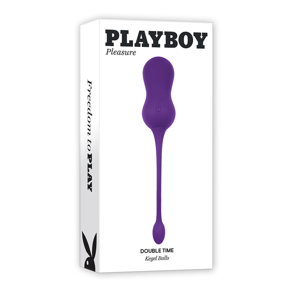 Playboy Double Time Rechargeable Remote Controlled Vibrating Silicone Dual Kegel Balls Acai - Zateo Joy