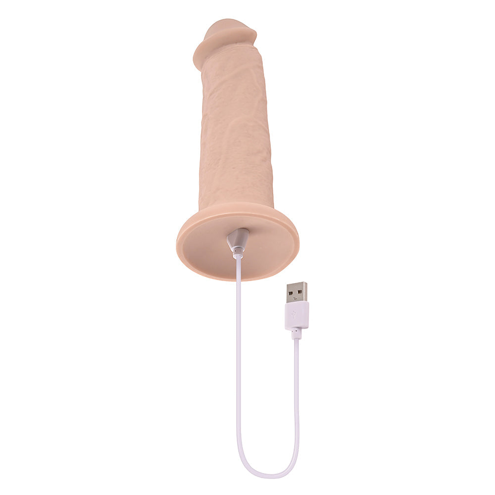 Evolved Girthy Rechargeable Vibrating 7 in. Silicone Dildo Light - Zateo Joy