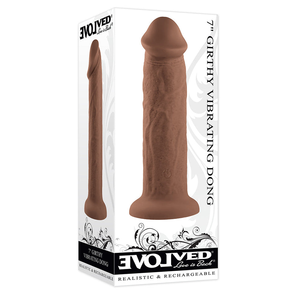 Evolved Girthy Rechargeable Vibrating 7 in. Silicone Dildo - Zateo Joy