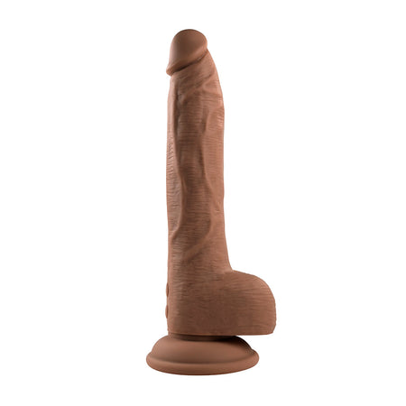 Evolved Thrust In Me Thrusting Vibrating 9.25 in. Dildo Dark - Zateo Joy