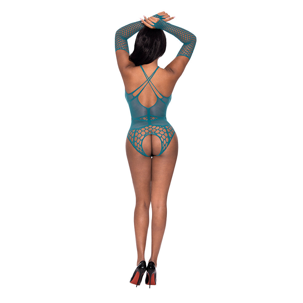 Magic Silk Seamless Long Sleeve Teddy Teal O/S - Zateo Joy